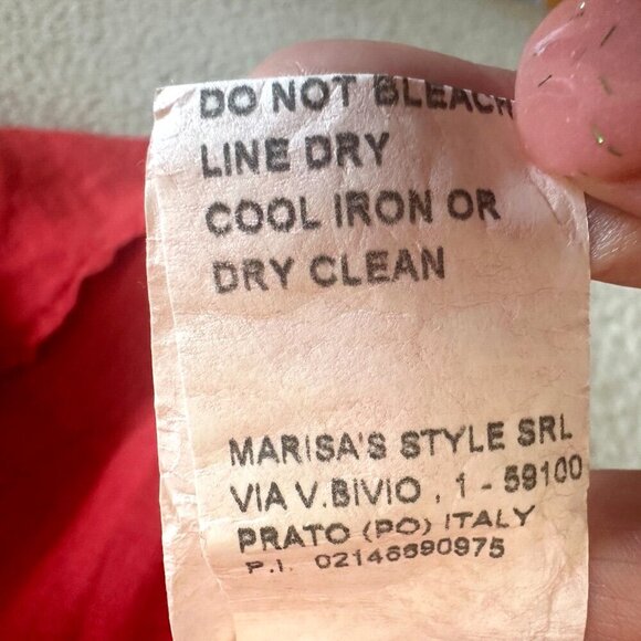 Marisa & Marie Linen Dress Red Daisy Lace Trims Tiered - Picture 7 of 16